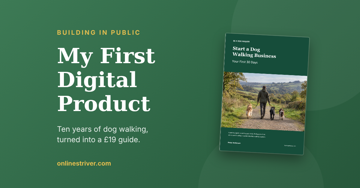 The first Be a Dog Walker digital product